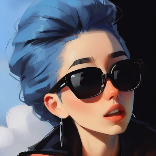 00796-2610713002-samdoesart, blue hair, circle reading glasses, black bomber jacket, black shorts, black jordan sneakers (wlop style).png